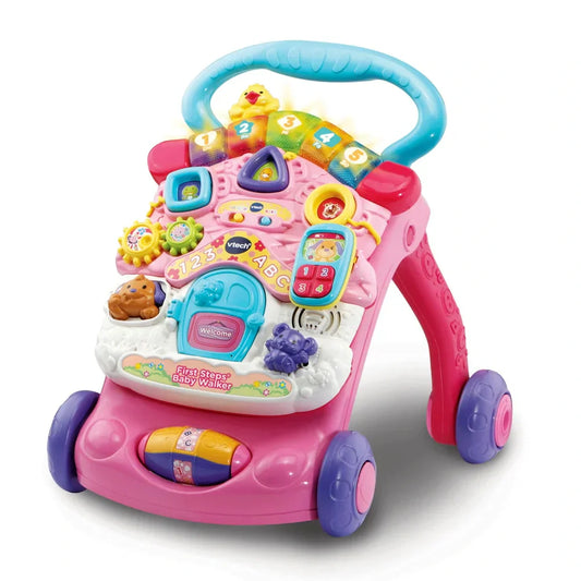 VTech Baby First Steps 2-in-1 Walker – Pink | Baby Walker & Activity Centre