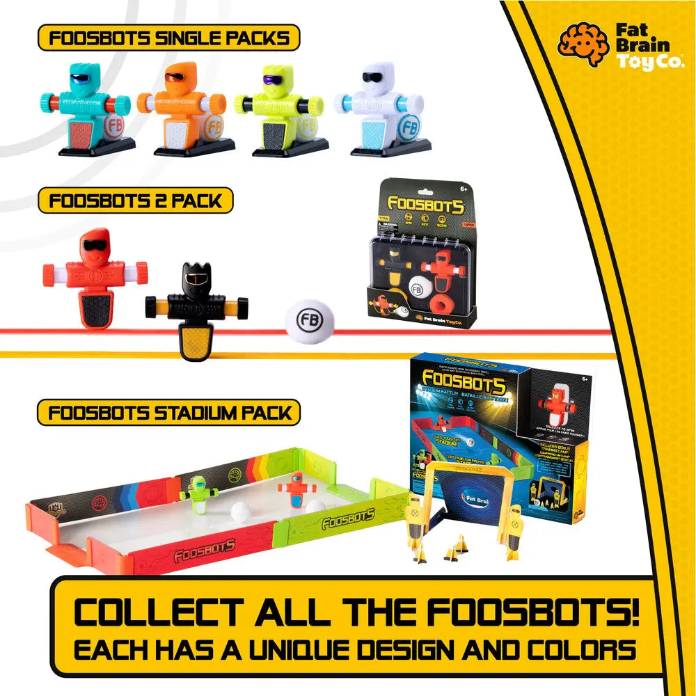 Foosbots 2 Pack – Battle Bots Toy Set for Kids | Fast-Paced Spinning Robot Fighters