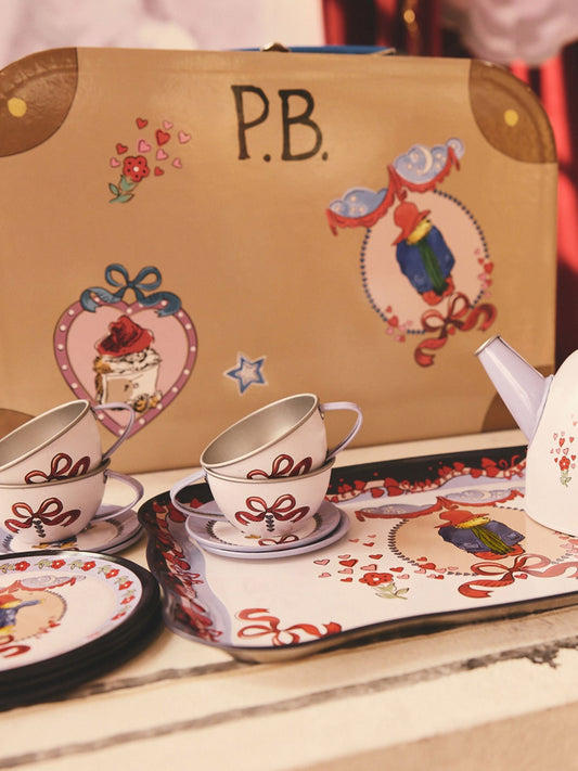 Cath Kidston Paddington Kids Play Tea Set – Blue & Brown | Pretend Play Tea Set for Children
