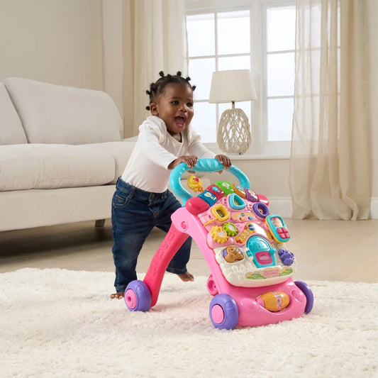 VTech Baby First Steps 2-in-1 Walker – Pink | Baby Walker & Activity Centre