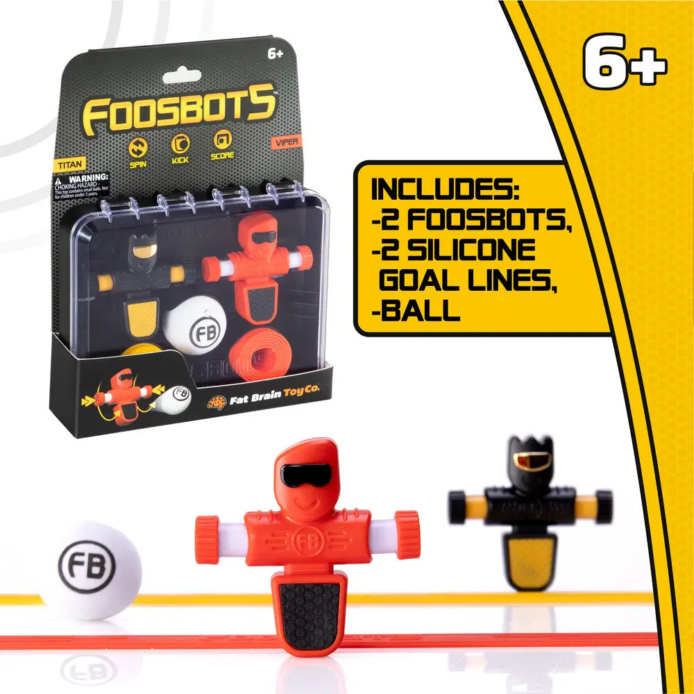 Foosbots 2 Pack – Battle Bots Toy Set for Kids | Fast-Paced Spinning Robot Fighters