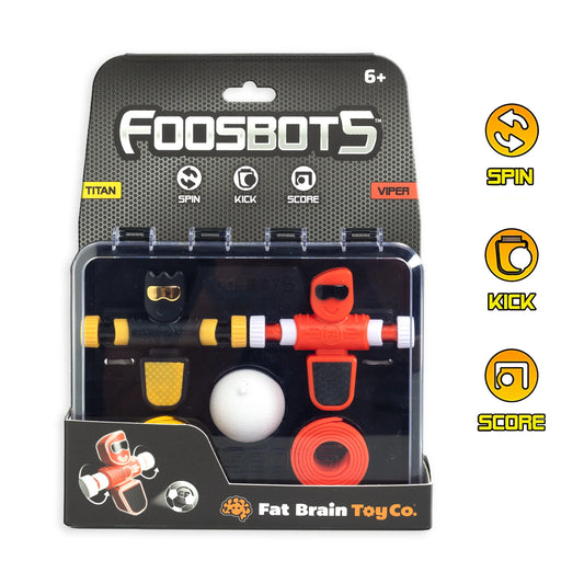 Foosbots 2 Pack – Battle Bots Toy Set for Kids | Fast-Paced Spinning Robot Fighters