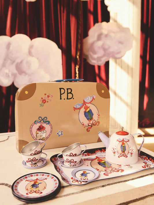 Cath Kidston Paddington Kids Play Tea Set – Blue & Brown | Pretend Play Tea Set for Children